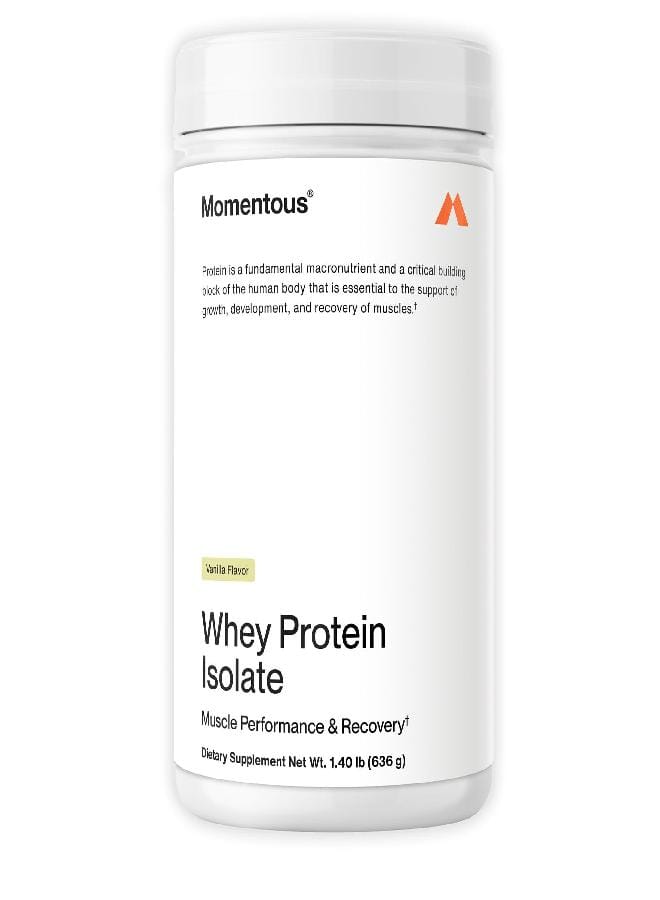 Momentous Essential Grass-Fed Whey Protein Powder - 20g Whey Isolate Protein - NSF Certified, Gluten-Free, 24 Servings for Essential Everyday Use, Vanilla (Package May Vary) - Image 1